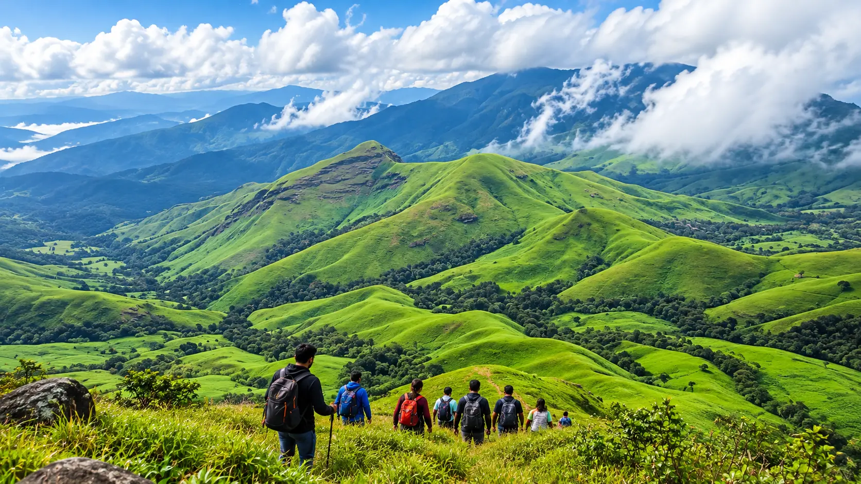 Beautiful trekking destination surrounded by mountains