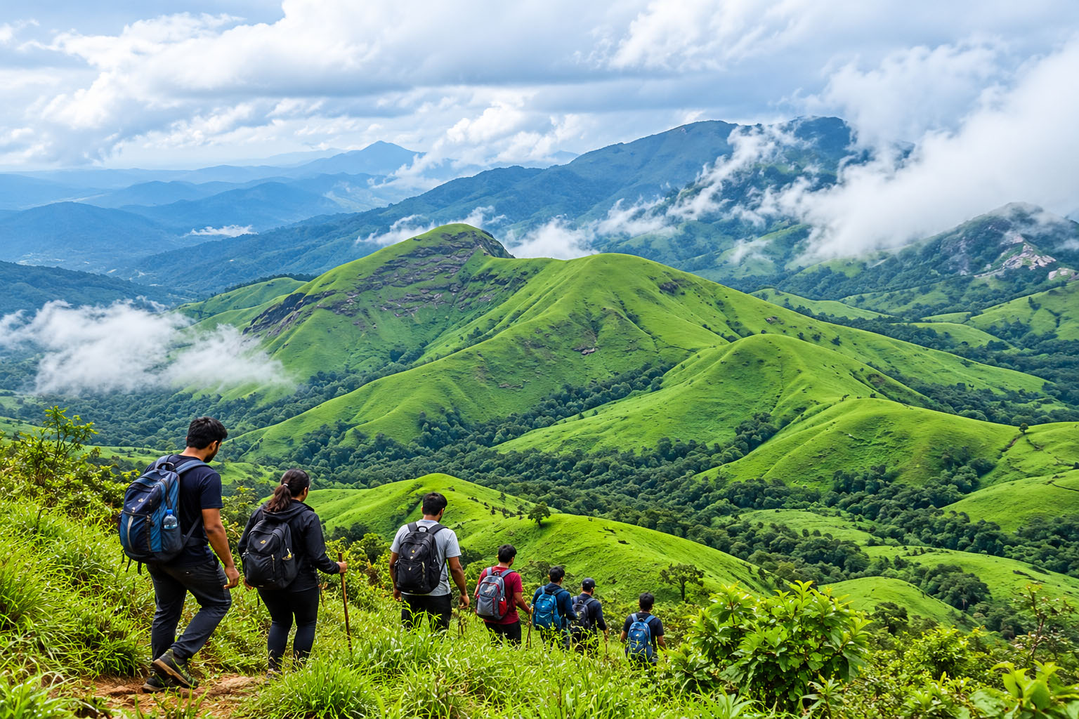 Travellers exploring Karnataka